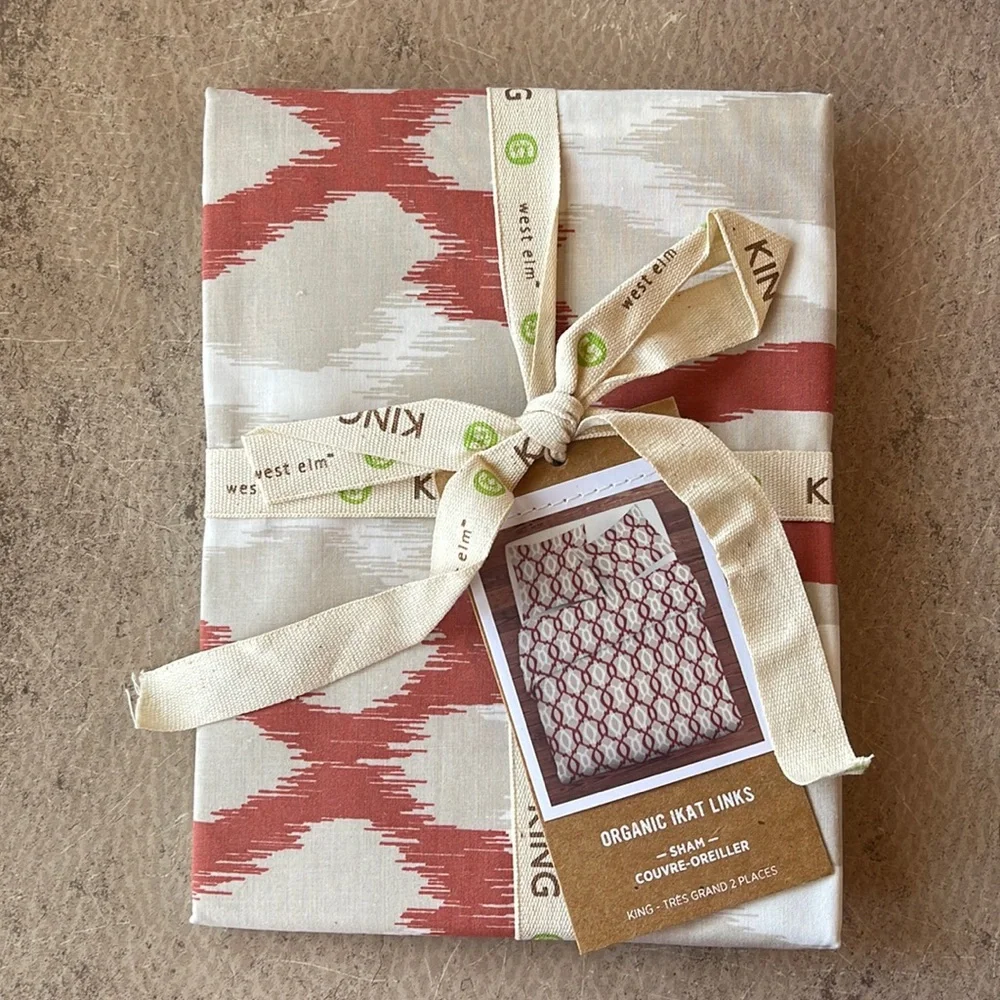 West Elm Organic Ikat Links King Pillow Sham
